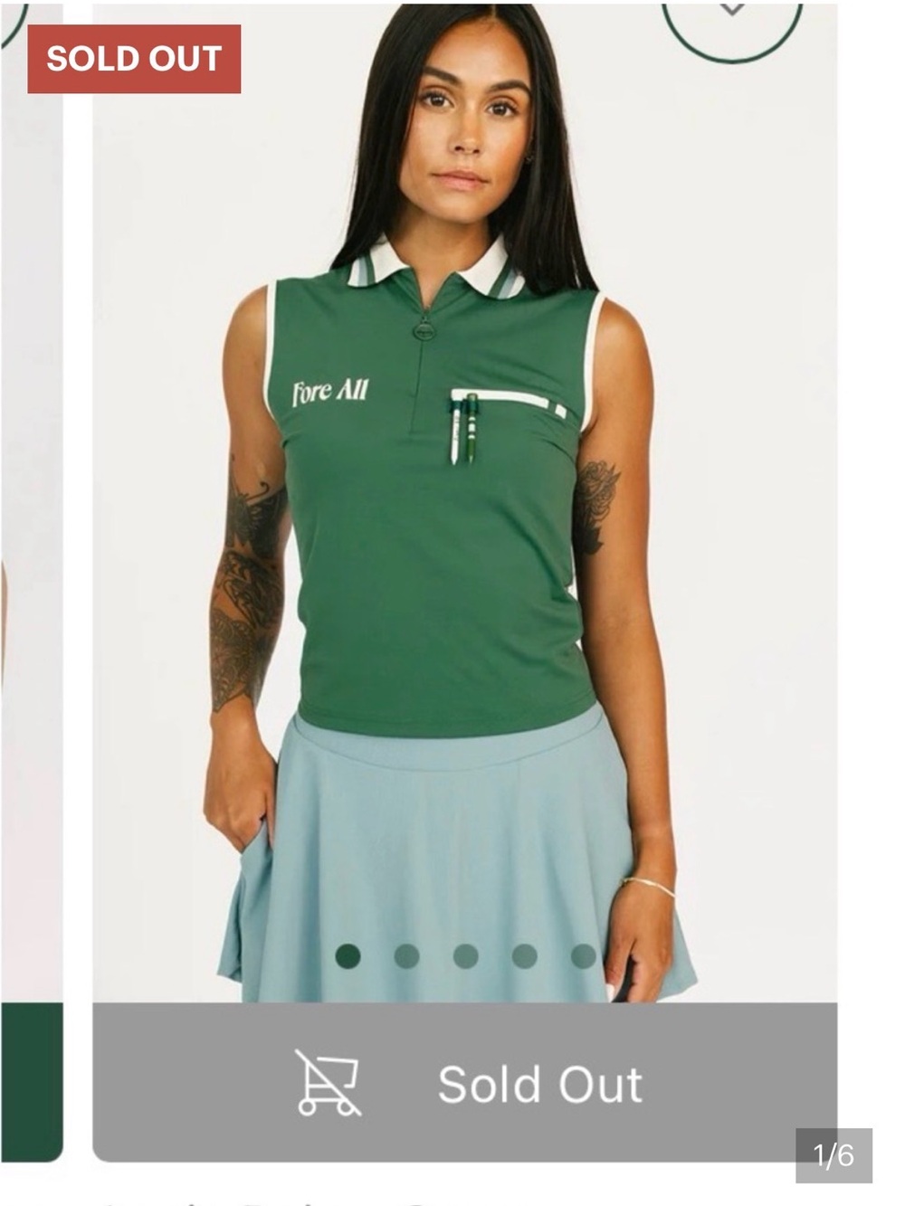 Fore All Women’s Sleeveless Polo Tank Top in Green